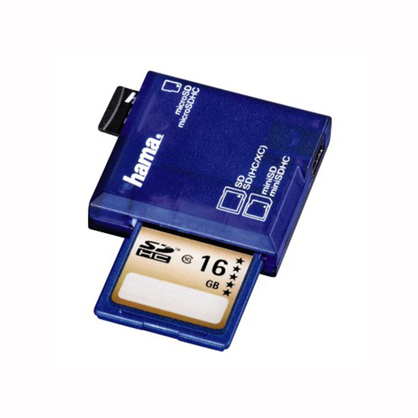 SD/MicroSD čitač kartica, HAMA plavi 91096